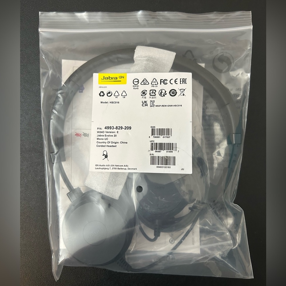 NEW Jabra Evolve 20 Headset